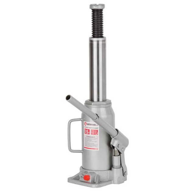 Домкрат гидравлический Intertool 15 т х 460 мм одноштоковый (GT0027) - изображение 2