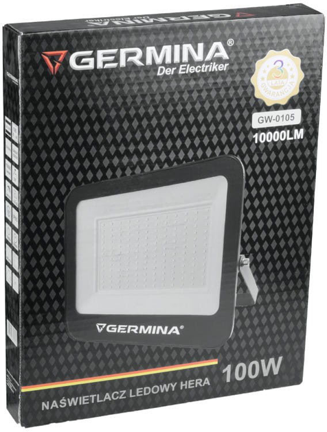 Світлодіодний прожектор Germina GW-0105 100 Вт 10000 лм 6400 K Hera - зображення 2