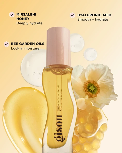 Масло для губ Gisou "Honey Gold" Honey Infused Lip Oil - изображение 3