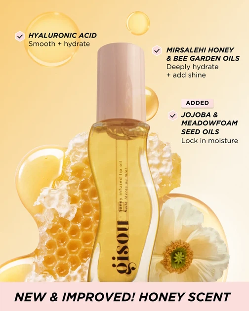 Масло для губ Gisou "Honey Gold" Honey Infused Lip Oil - изображение 5