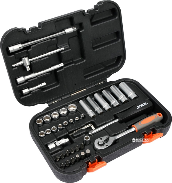 Zestaw nasadek STHOR 1/4" 42 elementy (58641) - obraz 2