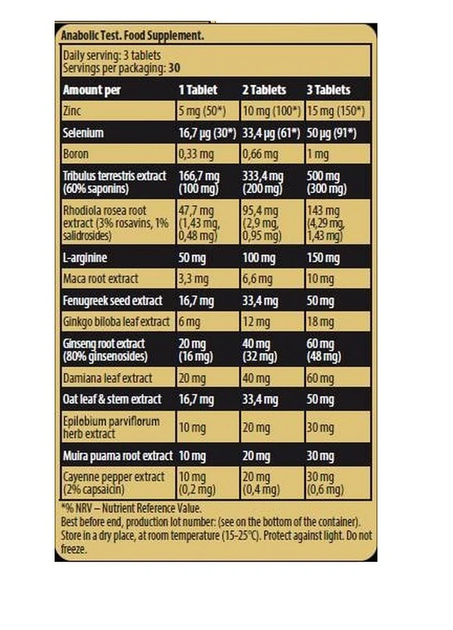 Тестобустеры Kevin Levrone Anabolic Test 90 табл. - изображение 2