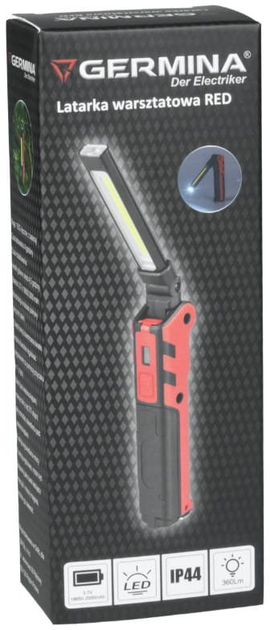 Lampa robocza Germina GW-0175 COB+LED 150+360 lm Red - obraz 13
