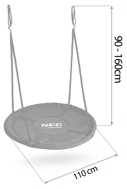 Садова гойдалка Neo-Sport Лелече гніздо NS-103 110 см Чорна (5903890627140) - зображення 3