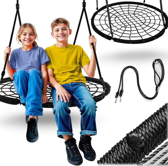 Huśtawka Neo-Sport Bocianie gniazdo NS-104 100 cm Czarna (5903890627188) - obraz 5