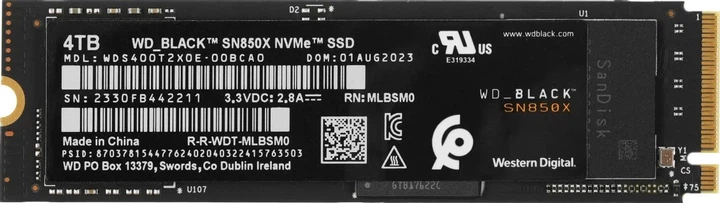 Накопитель внутренний SSD WD Black SN850X 4 TB (WDS400T2X0E) - изображение 3