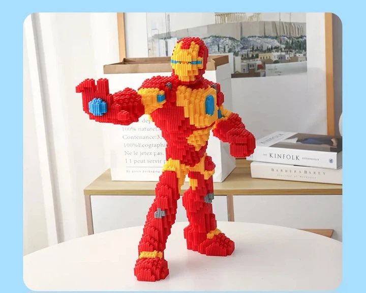 Большой детский 3D конструктор из мини блоков Iron Man, блоки игрушка фигурка персонаж Железный Человек для мальчика, 3800 деталей, высота 45 см - изображение 6
