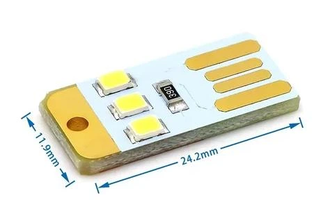 Ночник USB LED mini светильник 3 диода SMD2835 белый свет 0,2 Вт 40mA лампа для чтения - изображение 2