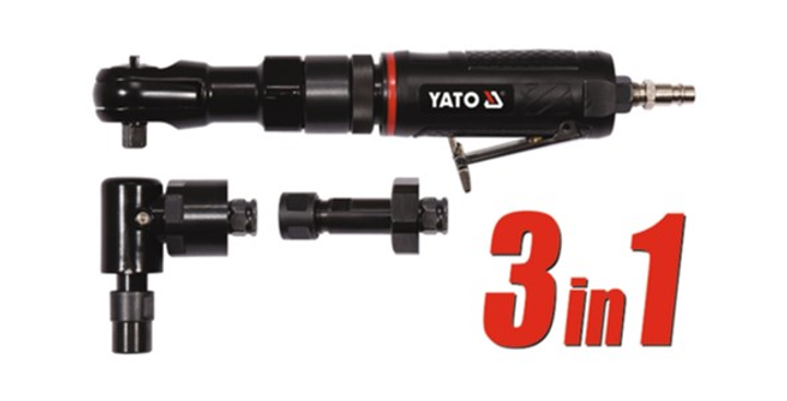 Uniwersalne narzędzie pneumatyczne 3-w-1 YATO 1/2" ciśnienie 0.63 MPa 113 l/min 3 szt. + walizka (YT-09860) - obraz 3