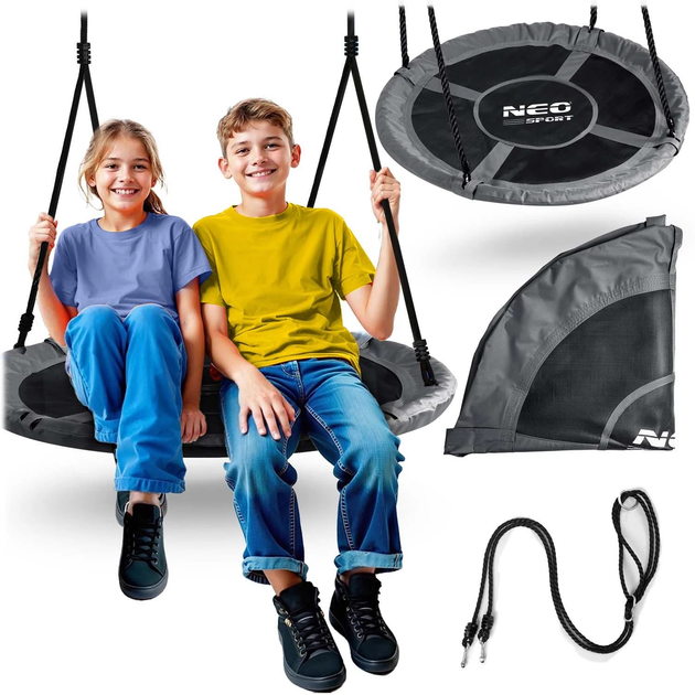 Huśtawka Neo-Sport Bocianie gniazdo Swingo 100 cm Szara (5903890627133) - obraz 5