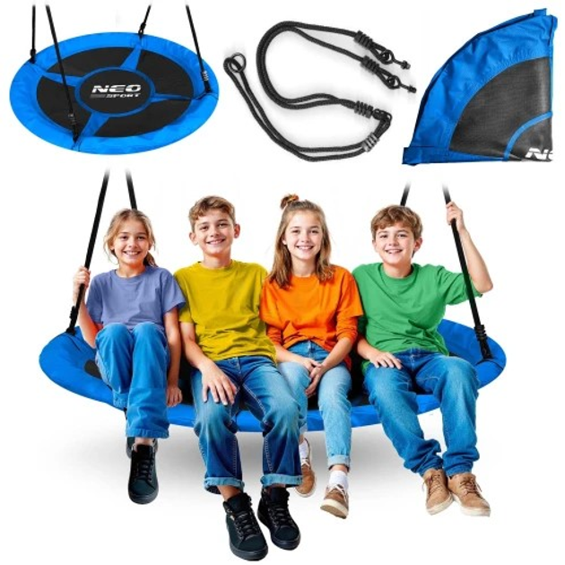Huśtawka Neo-Sport Bocianie gniazdo Swingo 125 cm Niebieska (5903890625368) - obraz 5