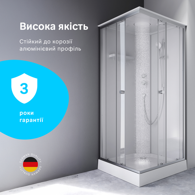 Душова кабіна AM.PM X-Joy W94C-403-090MT 90x90 см матовий хром/прозоре скло з піддоном - зображення 4