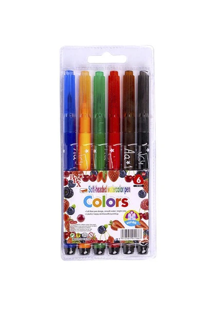 Фломастери-пензлики "Colors", 6 кольорів колір різнокольоровий COLOR-IT ЦБ-00281033 - зображення 3