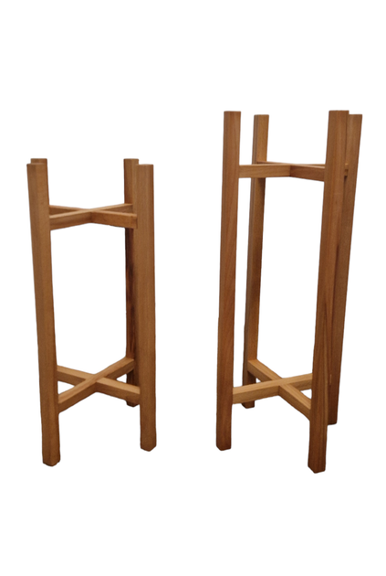 Підставки для вазонів дерев'яні WoodDecor комплект в натуральному кольорі покриті олією висока і середня - зображення 5