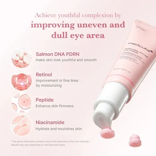 Антивіковий крем для шкіри навколо очей Medicube PDRN Pink Peptide Eye Cream 30 мл - Фото 2 Антивіковий крем для шкіри навколо очей Medicube PDRN Pink Peptide Eye Cream 30 мл - зображення 2