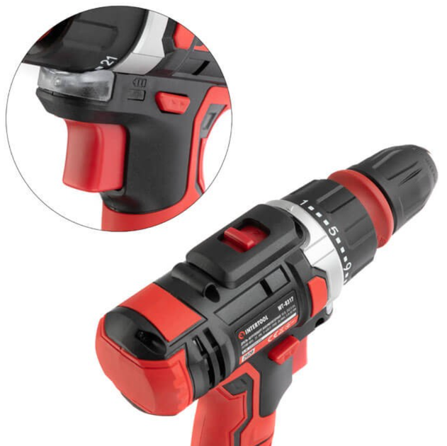 Шуруповерт акумуляторний Intertool 18 В Storm (WT-0317) - Фото 3 Шуруповерт акумуляторний Intertool 18 В Storm (WT-0317) - зображення 3
