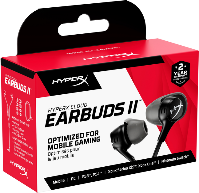 Навушники HyperX Cloud Earbuds II Black (70N24AA) - Фото 7 Навушники HyperX Cloud Earbuds II Black (70N24AA) - изображение 7
