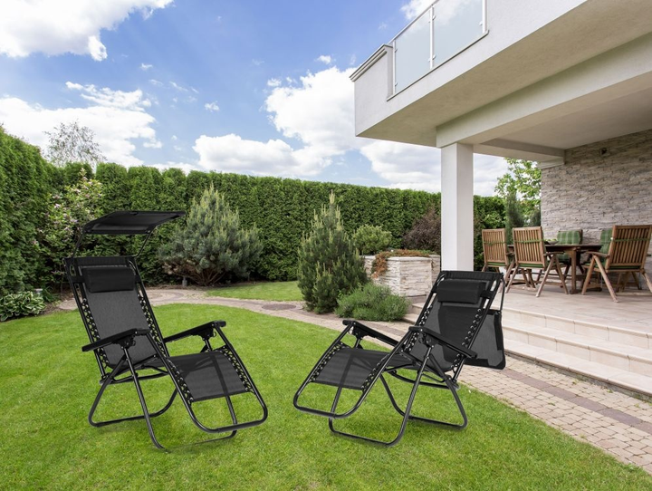 Садовий шезлонг ModernHome by Multistore Black (ZRL009-R BLACK) - зображення 11