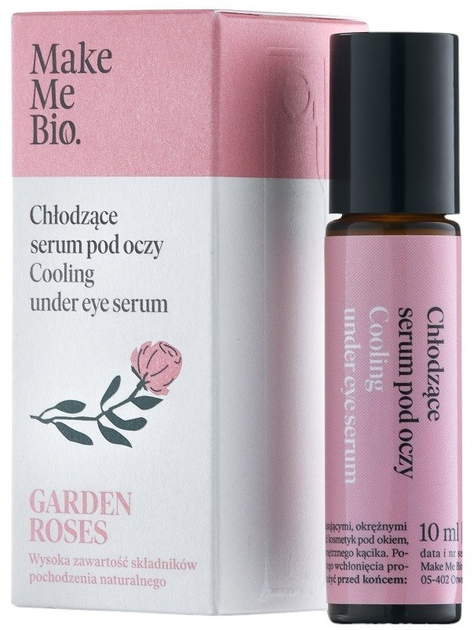 Сироватка для шкіри навколо очей Make Me Bio Garden Roses з ролером охолоджувальна 10 мл (5903111374723) - зображення 1
