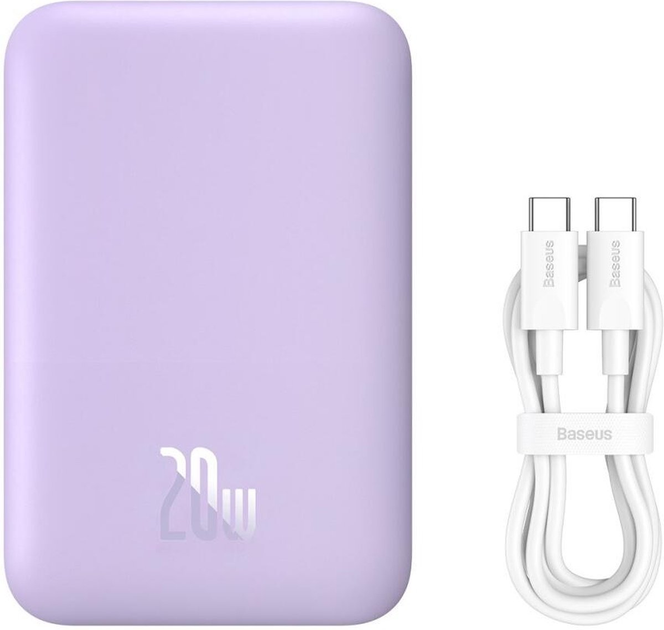 Powerbank Baseus Magnetic Mini Air MagSafe 6000mAh 20W Nebula Purple (P10059002513-00) - obraz 8