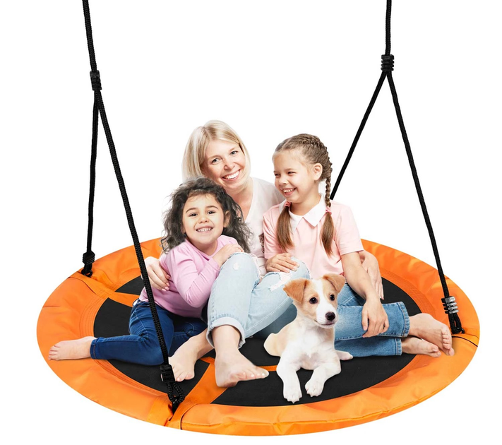 Huśtawka Neo-Sport Bocianie gniazdo Swingo 95 cm XXL Pomarańczowa (5903890617622) - obraz 6