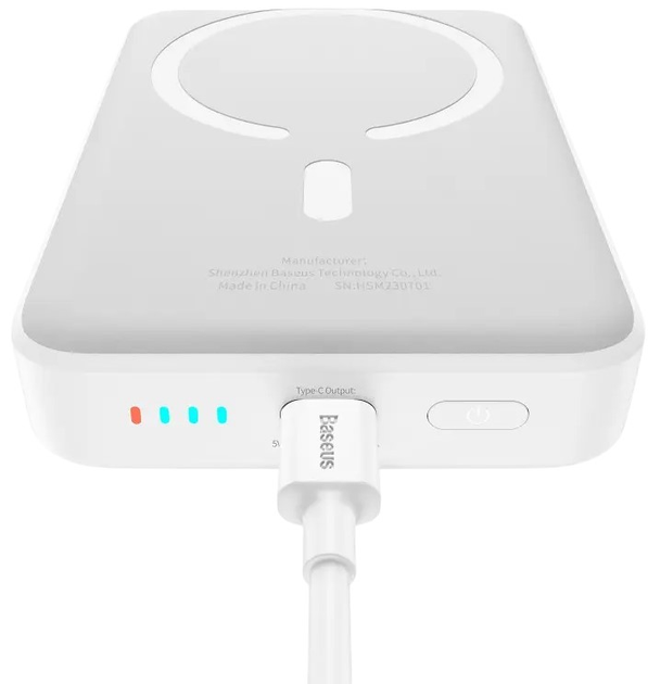УМБ Baseus Magnetic Mini Air Wireless 10000mAh 20W White (P10059001223-00) - зображення 10