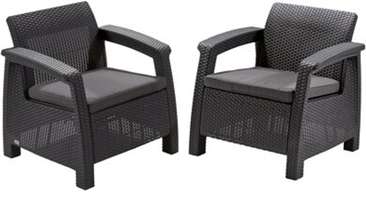 Photos - Garden Furniture Keter Комплект садових крісел  Corfu Duo Set 223175 графіт 258976 