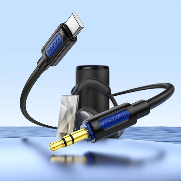 Аудиокабель Borofone BL20 True sound silicone Digital Audio Conversion Cable Type-C Black (6941991114410) - Фото 5 Аудиокабель Borofone BL20 True sound silicone Digital Audio Conversion Cable Type-C Black (6941991114410) - изображение 5
