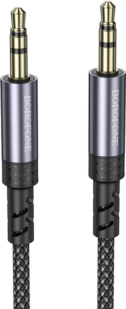 Аудиокабель Borofone BL24 Graceful audio cable AUX Metal Grey (6941991118968) - Фото 6 Аудиокабель Borofone BL24 Graceful audio cable AUX Metal Grey (6941991118968) - изображение 6