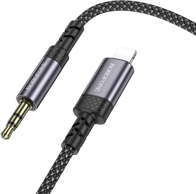 Аудиокабель Borofone BL24 Graceful digital audio conversion cable iP Metal Grey (6941991118975) - Фото 4 Аудиокабель Borofone BL24 Graceful digital audio conversion cable iP Metal Grey (6941991118975) - изображение 4
