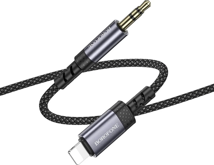 Аудиокабель Borofone BL24 Graceful digital audio conversion cable iP Metal Grey (6941991118975) - Фото 6 Аудиокабель Borofone BL24 Graceful digital audio conversion cable iP Metal Grey (6941991118975) - изображение 6