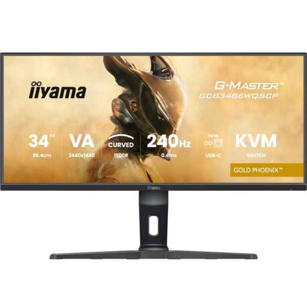 IIYAMA 34" 21:9 вигнутий va рк монітор, 0,4 мс (mprt), 2 40 Гц, Adaptive Sync, hdr, kvm свіч, 2xHDMI 2.1/1x gcb3486wqscp-b1 - изображение 2