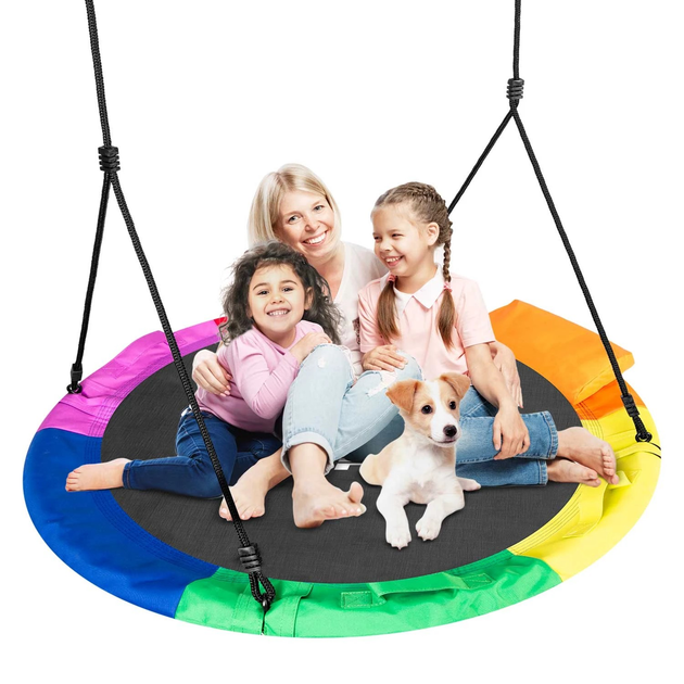 Huśtawka Neo-Sport Bocianie gniazdo Swingo 110 cm XXL Wielokolorowa (5903890617653) - obraz 9