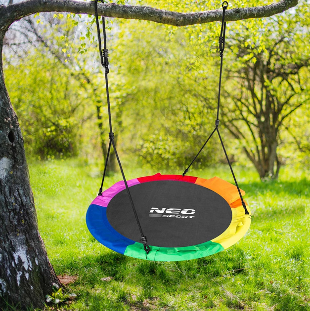 Huśtawka Neo-Sport Bocianie gniazdo Swingo 110 cm XXL Wielokolorowa (5903890617653) - obraz 12