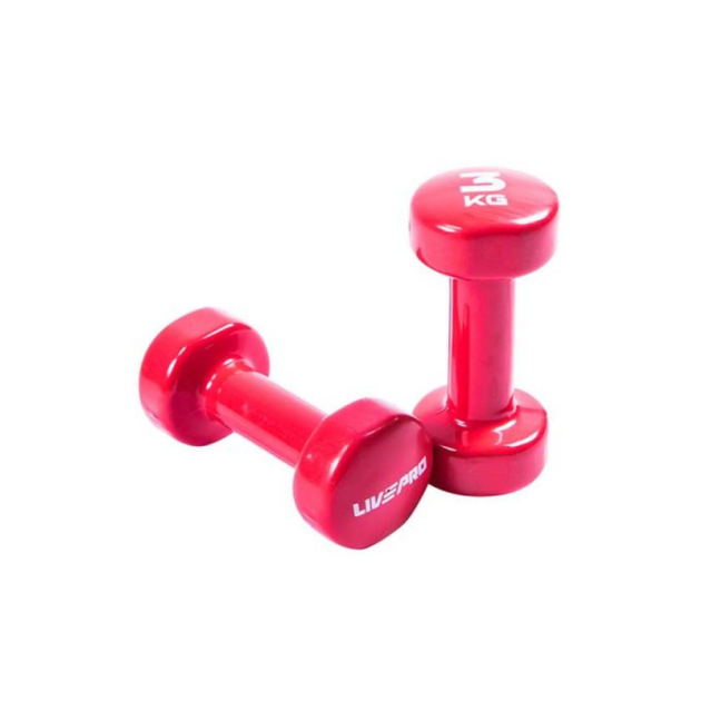 Гантель вінілова 1шт LivePro STUDIO DUMBBELL 3 кг Red - Фото 4 Гантель вінілова 1шт LivePro STUDIO DUMBBELL 3 кг Red - изображение 4