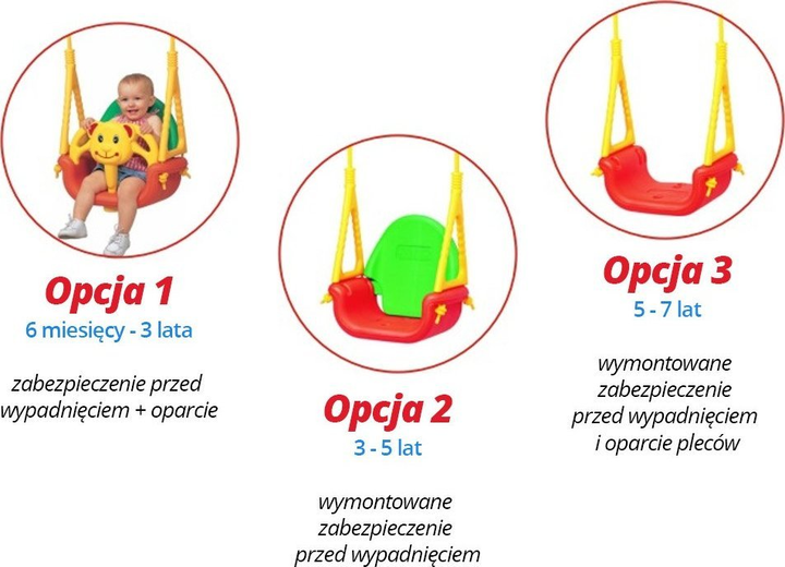 Huśtawka dziecięca Ricokids 3 w 1 Miś 424 (5902596153496) - obraz 6