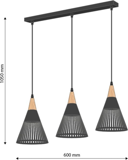 Підвісна люстра DPM SL-0024 3 x E27 Black (5906881231692) - зображення 4