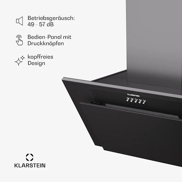 Витяжка Klarstein Athena 60 Настінна кухонна витяжка нержавіюча сталь 247 м³/ч - зображення 5