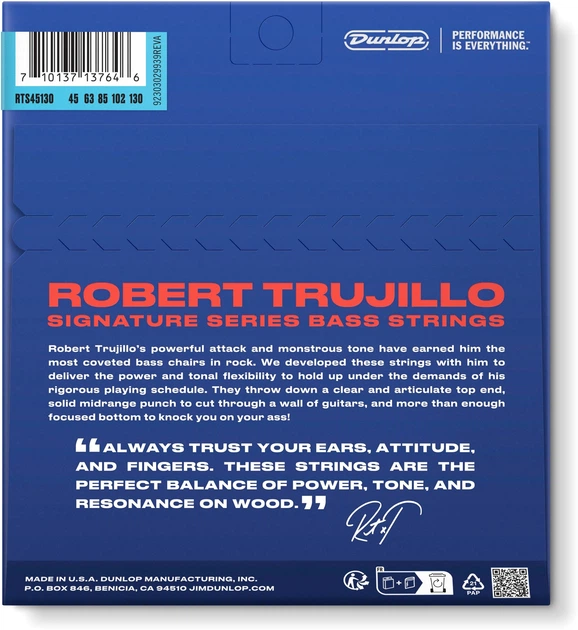 Струны для 5-струнной бас-гитары Dunlop RTS45130 Robert Trujillo Stainless Steel (R128726) - изображение 2