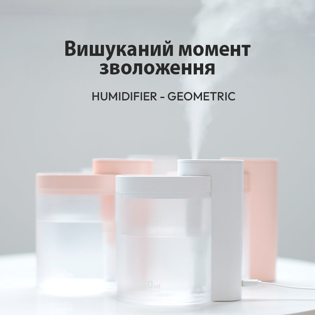 Увлажнитель воздуха Sothing Geometry Humidifier настольный для дома с резервуаром 260 мл (DSHJ-H-002), White - изображение 2