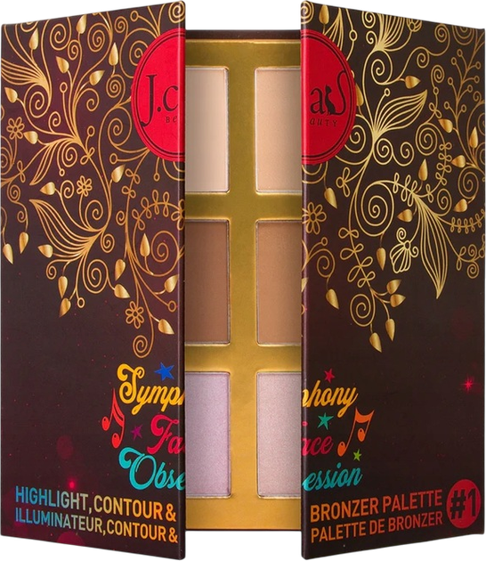 Палетка для контурингу обличчя J.Cat Beauty Symphony Face Obsession 101 Light/Medium 27.5 г (648260422097) - зображення 3