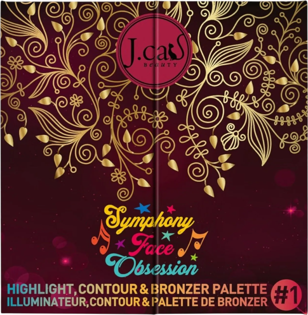 Палетка для контурингу обличчя J.Cat Beauty Symphony Face Obsession 101 Light/Medium 27.5 г (648260422097) - зображення 4