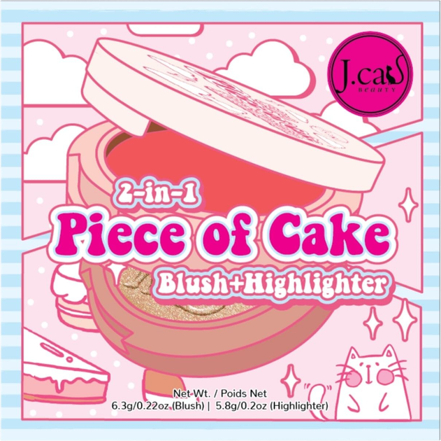 Рум'яна для обличчя J.Cat Beauty Piece Of Cake 2 в 1 105 One In A Melon! 12.1 г (810045612171) - зображення 5