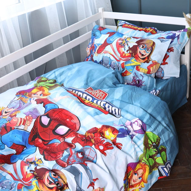 Комплект постельного белья Mirson King Size 220x240 см 17-0796 Marvel Бязь (2200011439815) - изображение 4