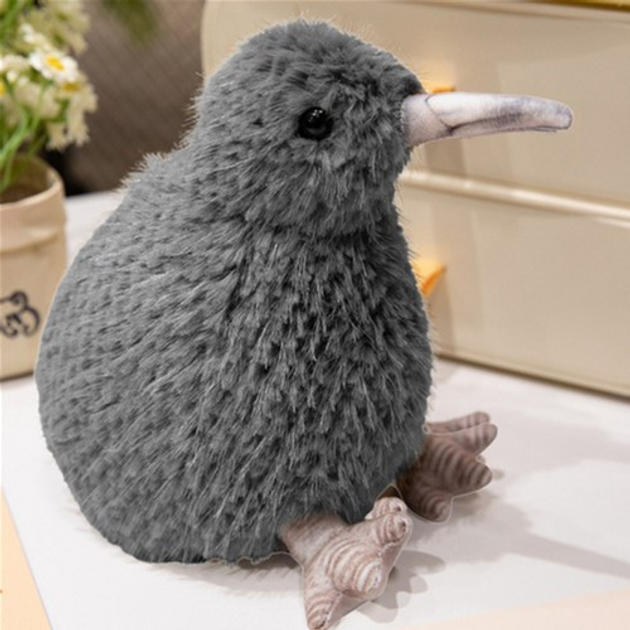 Maskotka-przytulanka Lean Toys Ptak Kiwi Szary 17 cm 13839 (5905991033301) - obraz 3