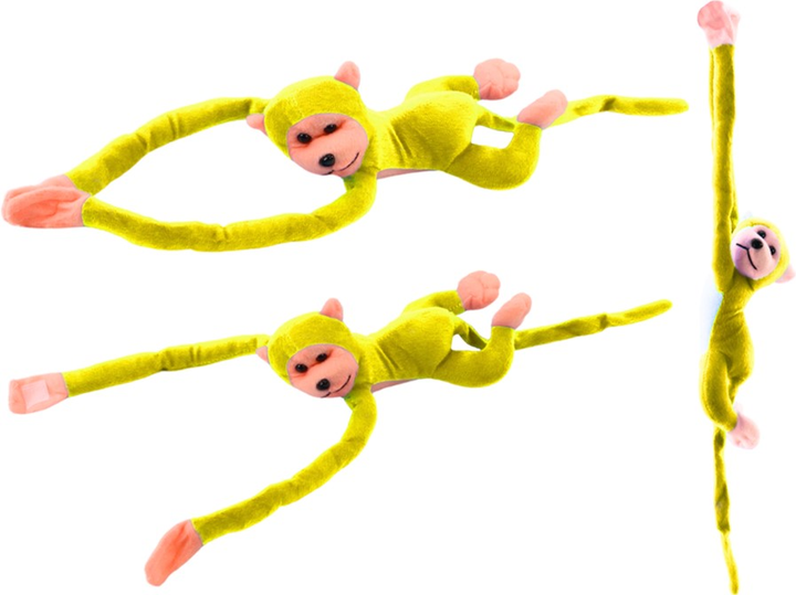 Maskotka Lean Toys Małpka z dźwiękiem Żółta 60 cm 16811 (5905884451281) - obraz 4
