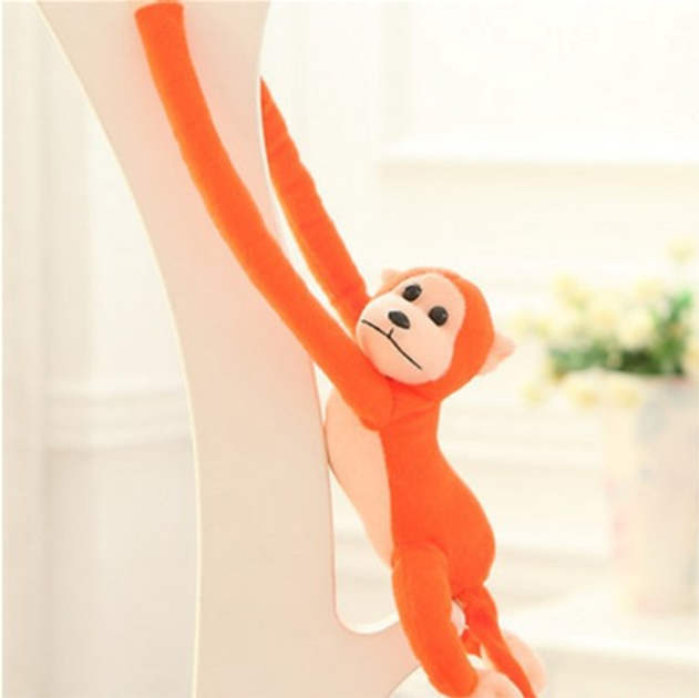 Maskotka Lean Toys Małpka z dźwiękiem Pomarańczowa 60 cm 16812 (5905884451298) - obraz 5