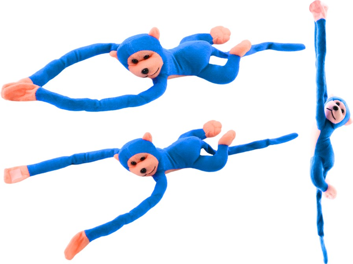 М'яка іграшка Lean Toys Мавпа зі звуком Блакитна 80 см 16815 (5905884451328) - зображення 4