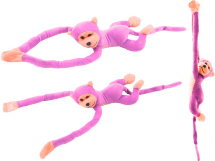 М'яка іграшка Lean Toys Мавпа зі звуком Рожева 80 см 16816 (5905884451335) - зображення 3