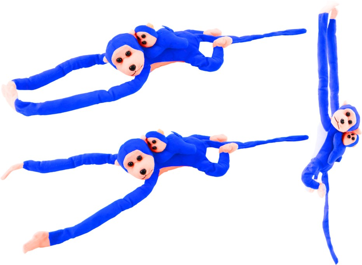 М'яка іграшка Lean Toys Мавпа з дитинчам Блакитна 70 см 16825 (5905884451427) - зображення 4